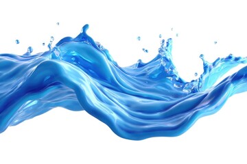 Dynamic blue water splash isolated on white background