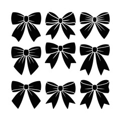  bows on Happy birthday black transparent background