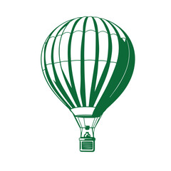 Naklejka premium Hot air balloon silhouette vector graphic illustration design outline logo.