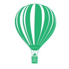 Naklejka premium Hot air balloon silhouette vector graphic illustration design outline logo.
