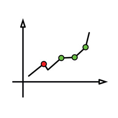 Upward Trending Graph Bullish Market Growth & Positive Financial Performance Illustration