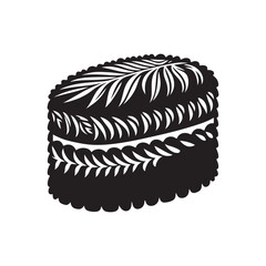 National Lamington Day Silhouette Vector Illustration, Solid White Background.