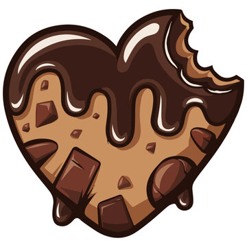 heart shaped chocolate candy vector illustration