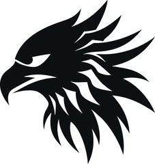 Majestic Eagle Silhouette A Powerful and Graceful Symbol in Striking Black Against a Transparent Backdrop Capturing the Essence of Freedom Strength and Keen Vision for Design Elements