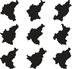 Congo black map  silhouette vector style with white background