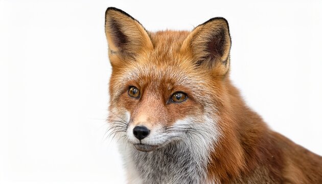 charming fox portrait a realistic and adorable feline on white