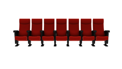 Red cinema chair isolated. Cinema concept