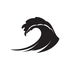A clean black vector wave icon