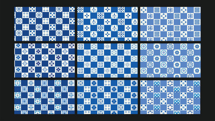 Mediterranean Ceramic Tile Background Set