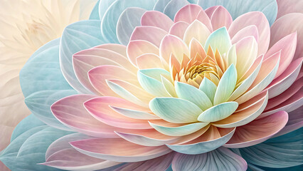 Fototapeta premium Close up of a colorful dahlia flower in full bloom.