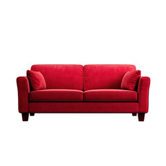 red sofa minimalist transparant background