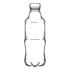 line art hand drawn illustration of a glass bottle
