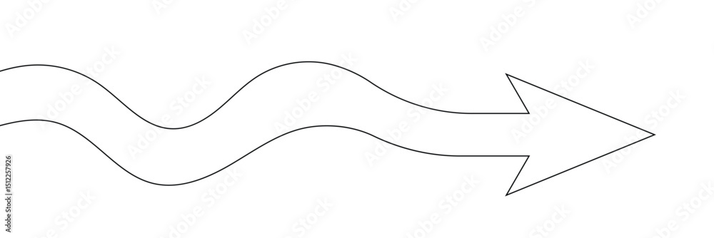 Poster arrow path in one continuous line drawing . concept of long right way up in simple linear style. gro