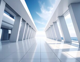 Obraz premium Geometric architectural design space background 