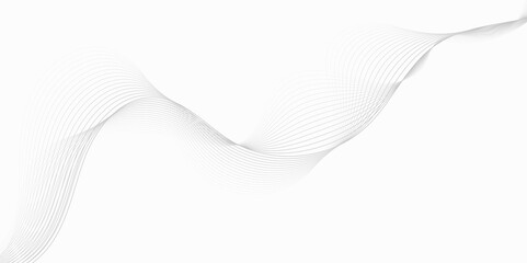 Abstract smooth white and grey with brown striped  Dynamic sound wave element design wave lines on a white background.