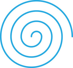 水色の等間隔の渦巻きの線（ベクターファイルは線幅が編集可能なパス）