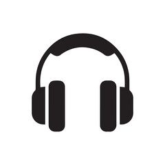 Headphone icon graphic design element isolated on white background. Headphones Silhouette Icon. Headphones Icon Isolated on White Background | Audio Equipment Silhouette Symbol for Music