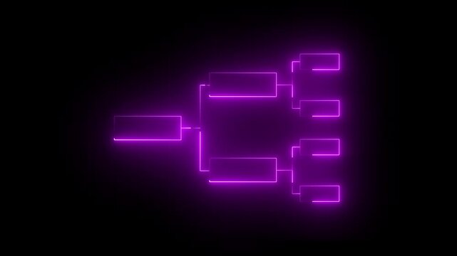 4 team tournament bracket championship template flat style design neon light isolated on white background. Championship bracket schedule for soccer, football, basketball, baseball or tennis