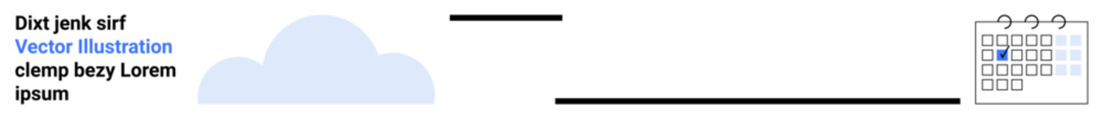 Cloud connected by lines to a calendar with highlighted date, symbolizing system integration, data synchronization, and organized planning. Ideal for technology, organization, scheduling, automation