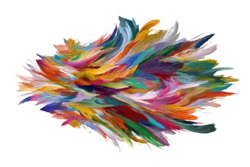 Fototapeta premium Abstract colorful paint strokes burst isolated on white background