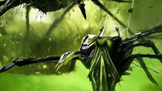Cybernetic Arachnid: A futuristic organic creation with a mechanical twist