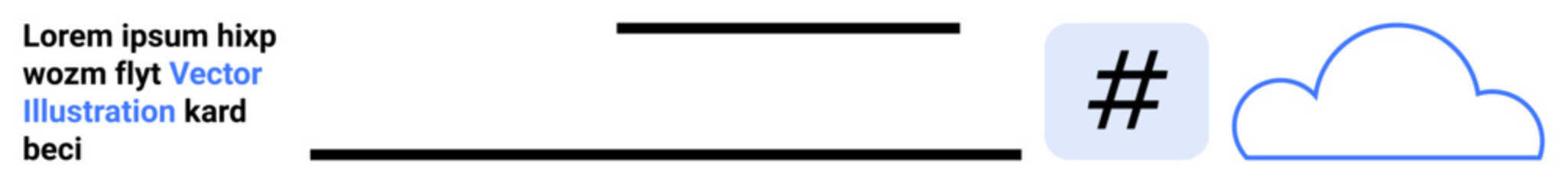 Text references paired with minimalist metadata tag and cloud visuals. Ideal for data, cloud storage, online collaboration, technology, branding, networking, marketing, simple landing page