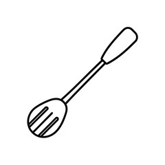 Vector illustration of slotted Spoon silhouette
