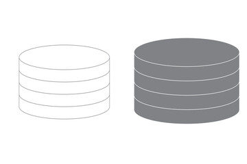 Database icon vector isolated on white background. database vector icon