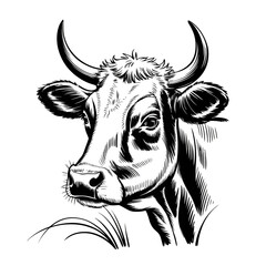 cow on a white background