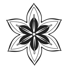 Bold Four Leaf Flower with Pointed Tips