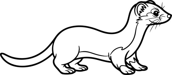 Weasel vector silhouette on white background