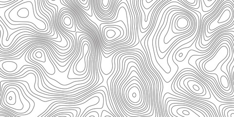 Fototapeta premium Abstract topographic contours map background. Topographic map and landscape terrain texture grid. Modern design with White background with topographic wavy pattern design. Black-white background. 