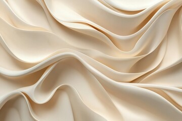 Fototapeta premium Soft Cream Fabric Texture with Flowing Waves and Smooth Surface