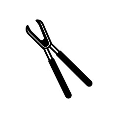 Vector illustration of Tongs silhouette