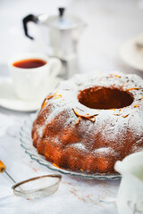 Delicious homemade orange and mascarpone bundt cake