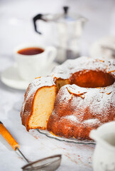 Delicious homemade orange and mascarpone bundt cake