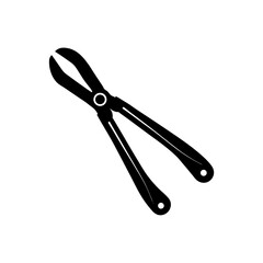 Vector illustration of Tongs silhouette