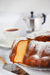 Delicious homemade orange and mascarpone bundt cake