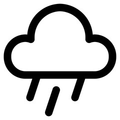rainy night icon - minimalist outline style icon