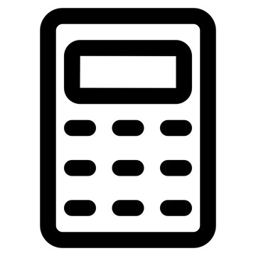 calculator icon - minimalist outline style icon