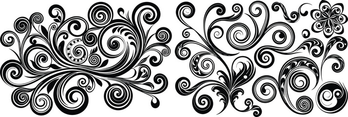 Elegant Swirls & Spirals Vector Set

