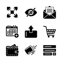 Black and White Web Application Icons Set