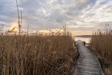 Lake Seksty. Landscape of Masuria in Poland, Karwik village in the Pisz area.