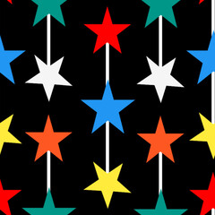 Colourful stars isolated on black background 