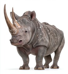 Obraz premium A mighty rhinoceros set against a transparent backdrop, ideal for promoting wildlife conservation and creating educational resources