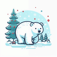 Fototapeta premium polar bear in a winter