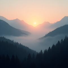sunrise in the mountains