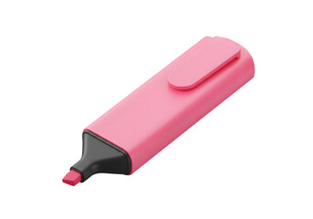 Bold Pink Chisel Tip Highlighter Marker for Precision Note-Taking Isolated on PNG Background