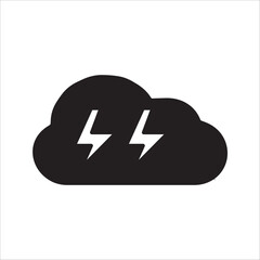 Storm cloud icon vector. Simple thunder sign