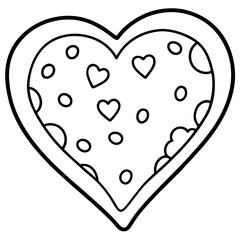 Romantic Pizza Slice Line Art